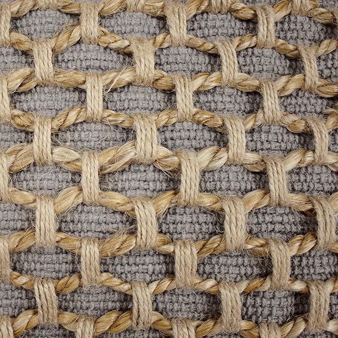Boho Living Jada Premium Woven Design, Living Room Décor, Decorative Throw, (1) 12" x 20" Pillow Cover, Grey