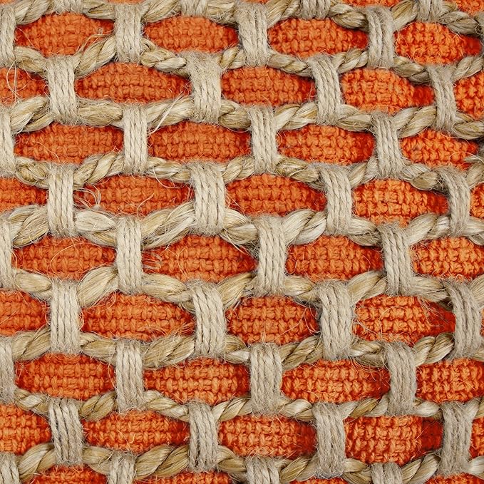 Boho Living Jada Premium Woven Design, Living Room Décor, Decorative Throw, (1) 12" x 20" Pillow Cover, Harvest Orange