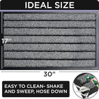 ubdyo 2 Pack Heavy Duty Door Mat Outdoor Entrance - Muddy Dirt Trapping Outdoor Mats - Low Pile Front Door Mat Outside Entrance - Anti Slip Indoor Doormat - Patio, Porch - 30'' x 17'', Bright Black