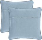 Boho Living Jada Decorative Throw, (2) 20" x 20" Pillow Covers, Light Blue 2 Count
