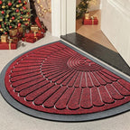 tchdio Door Mat Outdoor Indoor Entrance Doormat-Semicircular Durable Rubber Non Slip Front Door Mat for Outside Inside Entry Entryway Dirt Trapper WelcomeMat for Muddy Paws and Shoes-Red 24”x36”