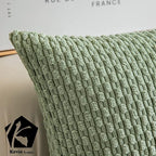 Kevin Textile 2 Packs Sage Green Euro Farmhouse Decorative Throw Pillow Covers 26x26 Inch for Living Room Couch Bed Sofa Spring Rustic Boho Home Decor Soft Striped Corduroy Square Cushion Case