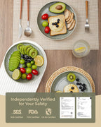 Ceramic Plates, 8.0 Inch Round Stoneware Salad Plates Use for Dessert, Salad, Appetizer, Microwave and Dishwasher Safe, Scratch Resistant Small Dinner Plate of 6