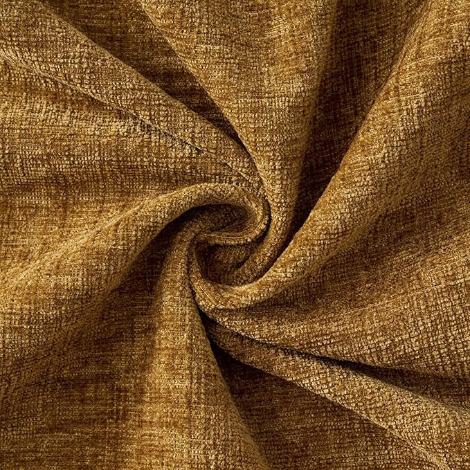 MIULEE Pack of 2 Couch Throw Pillow Covers 12x20 Inch Soft Mustard Chenille Pillow Covers for Sofa Living Room Solid Dyed Pillow Cases