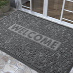 Yimobra Large Welcome Mat 60x36, Waterproof Non-Slip Outdoor Mats for Front Door Outside Entrance, Low-Profile Entryway Mat Indoor for Garage Patio, Grey