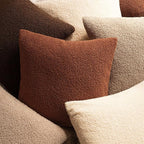 Foindtower Pack of 2, Curly Faux Fur Decorative Throw Pillow Covers Soft Fuzzy Plush Cushion Case with Zipper Cozy Pillowcase for Home Living Room Couch Bed Sofa 20 x 20 Inch,Hazel Brown