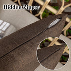 Kevin Textile Pack of 2 Outdoor Waterproof Pillow Covers Checkered Decorative Cushions Sham Throw Pillowcases Shell for Patio Tent Garden Couch Bed Sofa 22x22 Inch Brown