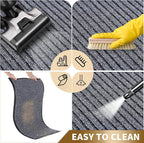 Yimobra Front Door Mat Outdoor Indoor Entrance, 100% Waterproof All-Season All Weather Doormat, Welcome Matt Outside Entry, Non Slip, Low Profile, Heavy Duty Patio Porch Floor Mat,29.5x17, Gray White