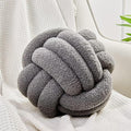 Uvvyui Knot Pillow Ball, Soft Home Decorative Pillows, Round Throw Pillow, Handmade Knotted Plush Pillow, Round Boucle Pillow Cushion (11.8 Inches Dark Gray)