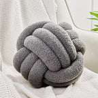 Uvvyui Knot Pillow Ball, Soft Home Decorative Pillows, Round Throw Pillow, Handmade Knotted Plush Pillow, Round Boucle Pillow Cushion (11.8 Inches Dark Gray)