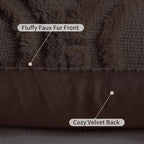 decorUhome Throw Pillow Covers 24x24 Inch Set of 2, Soft Plush Decorative Faux Fur Dark Brown Solid Couch Pillow Covers, Accent Farmhouse Neutral Square Euro Pillow Cases for Sofa Bed Living Room