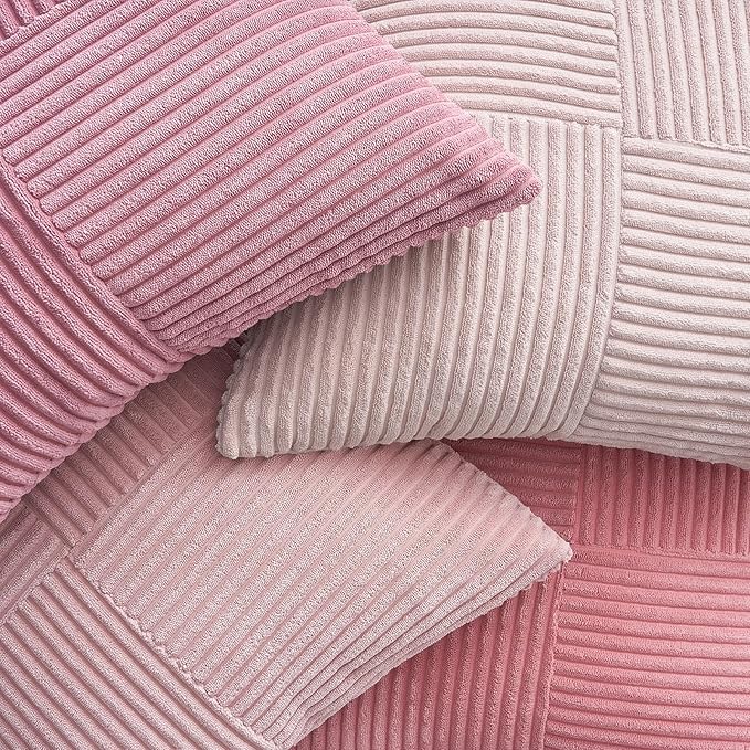 Topfinel Dustypink Throw Pillow Covers 16x16 Set of 4,Boho Double-Sides Design Decorative Throw Pillow Covers,Light Pink Cushion Cases for Couch Living Room Bedroom and Sofa(40 * 40 cm)