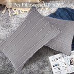BOSOWOS Standard Size Pillow Shams Set of 2, Ultra Soft Breathable 20 x 26 Inches Pillow Case Envelope Closure, Microfiber Farmhouse Bed Pillowcases for Easy Care, Grey