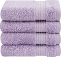Cotton Paradise 100% Cotton Turkish Washcloth Set for Bathroom, 4 Piece Soft Absorbent Small Hand Face Towels Wash Rags, Lilac