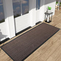 Yimobra 72x24 Indoor Outdoor Runner Rug, Heavy-Duty Entrance Mat for High Traffic Areas, Commercial Grade Welcome Door Mat, Easy Clean Brown