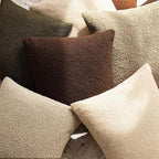 Foindtower Pack of 2, Curly Faux Fur Decorative Throw Pillow Covers Soft Fuzzy Plush Cushion Case with Zipper Cozy Pillowcase for Home Living Room Couch Bed Sofa 18 x 18 Inch,Taupe Khaki Camel