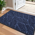 OLANLY Door Mat Indoor Outdoor Entrance, 36x24, Waterproof All-Weather All-Season Doormat, Sturdy Natural Rubber, Stain and Fade Resistant, Low Profile, Easy Clean Patio Entryway Mat, Navy