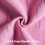 FUTEI Hot Pink Chenille Decorative Throw Pillow Covers 16x16 Inch Set of 2,Soft Embossed Striped Textured Cushion Case,Modern Home Decor for Couch Bed Living Room