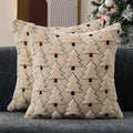 Christmas Pillow Covers 16x16 inch Set of 2 Christmas Decorations Soft Plush Faux Fur Wool Beige Xmas Tree Throw Pillow Cases Winter Holiday Decor for Sofa Living Room PT-012C16