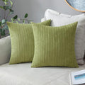 MIULEE Pack of 2 Pillow Covers Soft Soild Decorative Square Throw Pillow Covers Set Cushion Cases Pillowcases for Sofa Bedroom Car 18 x 18 Inch 45 x 45 Cm Grass Green