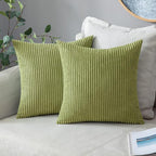 MIULEE Pack of 2 Pillow Covers Soft Soild Decorative Square Throw Pillow Covers Set Cushion Cases Pillowcases for Sofa Bedroom Car 20 x 20 Inch 50 x 50 Cm Grass Green