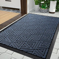 Yimobra Outdoor Mats for Front Door, Stops Mud & Dirt at Entrance, Fits Garage & Patio, All-Weather Waterproof Non Slip Outdoor Indoor Welcome Mat, 29.5x17 Blue