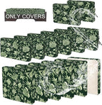 14 PCs Patio Cushion Covers for 7 PCs Outdoor Furniture Sectional Seating Sets Water Resistant Plus 2 Throw Pillows (Goldfish Grass, 23.6 * 23.6 * 3.5 in-14)