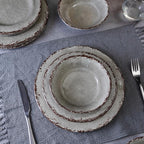 LEHAHA 9 inch Gray Melamine Plate 6 Piece Set, Farmhouse Salad/Dessert Plates, Break and Stain-resistant Dishes Set Great for Dining Party, Ideal for Salad, Dessert and Cakes