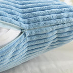 Home Brilliant Blue Throw Pillow Covers Set Supersoft Corduroy Decorative Pillow Covers Velvet Cushion Cover for Bed, 18x18 Inch, Baby Boy Blue