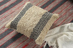 GRUHUM Throw Pillow Covers 18x18 -Set of 2 Boho Decorative Handwoven Cushion Case for Living Room Bedroom Sofa Couch Farmhouse Bench Car Home Decor Cotton Comfy Square Modern Pillow 18x18 inch,Cream
