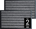 ubdyo 2 Pack Heavy Duty Door Mat Outdoor Entrance - Muddy Dirt Trapping Outdoor Mats - Low Pile Front Door Mat Outside Entrance - Anti Slip Indoor Doormat - Patio, Porch - 30'' x 17'', Bright Black