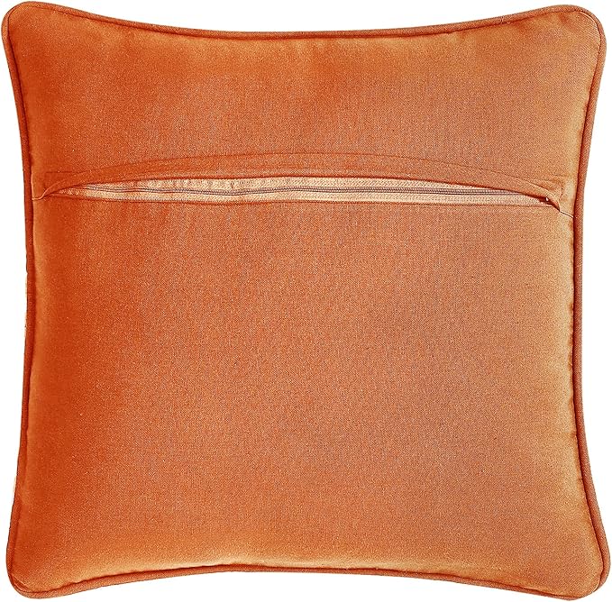 Boho Living Jada Premium Woven Design, Living Room Décor, Decorative Throw, (1) 18" x 18" Pillow Cover with Insert, Harvest Orange