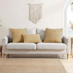 Boho Living Jada Premium Woven Design, Decorative Throw, Living Room Décor, (1) 12" x 20" Pillow Cover, Mustard Yellow