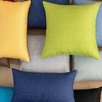 Kevin Textile Pack of 2 Decorative Outdoor Waterproof Throw Pillow Covers Checkered Pillowcases Classic Cushion Cases for Patio Couch Bench 16 x 16 Inch Blue