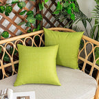 Kevin Textile Pack of 2 Outdoor Waterproof Pillow Covers Checkered Decorative Cushions Sham Throw Pillowcases Shell for Patio Tent Garden Couch Bed Sofa 22x22 Inch Green