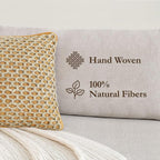 Boho Living Jada Premium Woven Design, Living Room Décor, Decorative Throw, (2) 18" x 18" Pillow Covers, Mustard Yellow 2 Count
