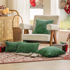 Home Brilliant Super Soft Corduroy Spring Decorative Pillow Covers 24x24 Euro Shams Covers 24 x 24 Throw Pillow Cover for Patio Couch Sofa Bedroom Decor, 60x60cm, Moss Green