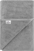 American Soft Linen Oversized Bath Sheet 40x80 Extra Large for Bathroom, 600 GSM 100% Cotton Turkish Jumbo Bathsheet Towels for Adults, Light Grey Bath Sheet