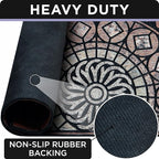 ubdyo Welcome in Style Front Door Mat - Low Pile Front Door Mat Outside Entrance - Muddy Dirt Trapping Welcome Matt Outdoor - Rubber Backing Anti Slip Indoor Doormat Entrance - Large 23" x 36"