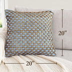 Boho Living Jada Decorative Throw, (2) 20" x 20" Pillow Covers, Light Blue 2 Count