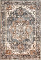 Keen Home Design 9x12 Rug - Machine Washable Area Rug with Non-Slip Backing, Ideal for Living Room, Dining Room, Bedroom - Vintage, Easy Clean, Durable, Low Pile Rug - (9' x 12')