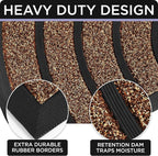 ubdyo Durable Welcome Doormat - Low Pile Front Door Mat Outside Entrance - Muddy Dirt Trapping Welcome Matt Outdoor - Rubber Backing Anti Slip Indoor Doormat Entrance 32'' x 20'', Brown