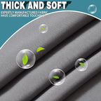 Conbo Mio Extra Long No Hook Shower Curtain with Snap in Liner Set, Hotel Luxury Grey Fabric Shower Curtains for Bathroom with See Through Top Window, Washable, Waterproof 71W x 84H