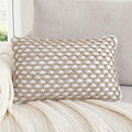 Boho Living Jada Premium Woven Design, Decorative Throw, Living Room Décor, (1) 12" x 20" Pillow Cover, White