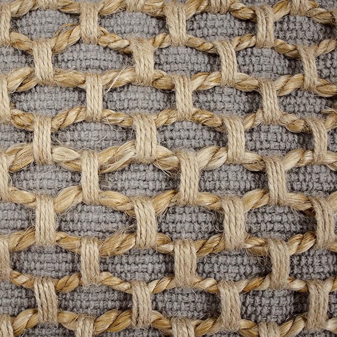 Boho Living Jada Decorative Throw, Includes Accent, Premium Woven Design, Living Room Décor, (1) 20" x 20" Pillow Cover with Insert, Grey
