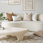 Foindtower Pack of 2 Textured Boucle Throw Pillow Covers Accent Solid Pillow Cases Cozy Soft Decorative Couch Cushion Case for Chair Sofa Bedroom Living Room Home Decor, 20 x 12 Inch,White