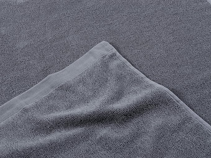 Coyuchi Classic Organic Cotton Terry Bath Mat 19"x 32", Graphite, Quick-Dry, Highly Absorbent, Soft, Lightweight, 100% GOTS Certified,