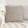 Boho Living Jada Premium Woven Design, Living Room Décor, Decorative Throw, (1) 18" x 18" Pillow Cover with Insert, Grey