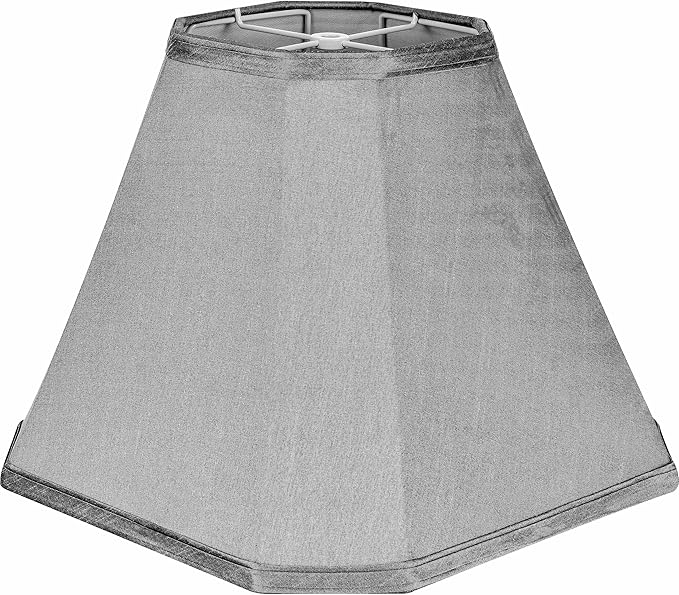 GO&SO 1 Pack Gray Bell Lamp Shades Fabric Lamp Shade,Modern Lamp Shade For Table & Floor Lamp Shade Replacement,6.5"Top x 13"Bottom x 11.2"Slant Height x 10.5''Vertical Height(Spider), Easy Assembly