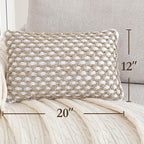 Boho Living Jada Premium Woven Design, Decorative Throw, Living Room Décor, (1) 12" x 20" Pillow Cover, White